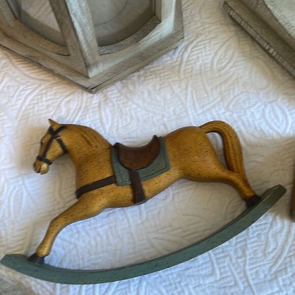 Vintage VESTWOOD Composition FOLKLORE COLLECTION Red Wooden ROCKING HORSE, 1982 - Picture 7 of 9